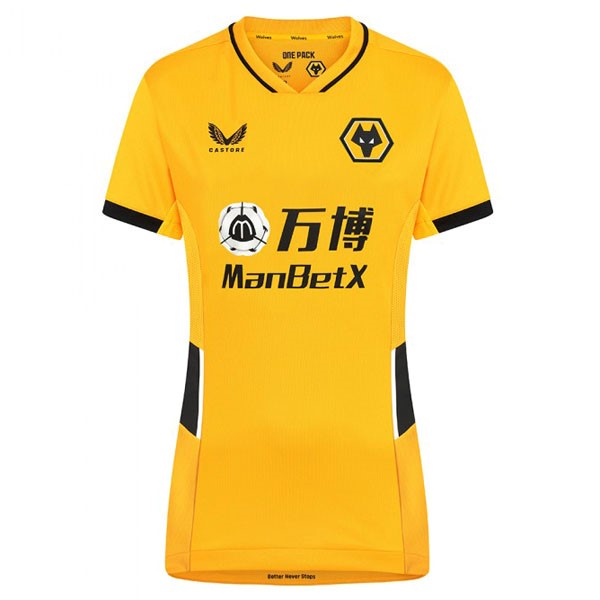 Camiseta Wolves 1ª Kit Mujer 2021 2022 Amarillo